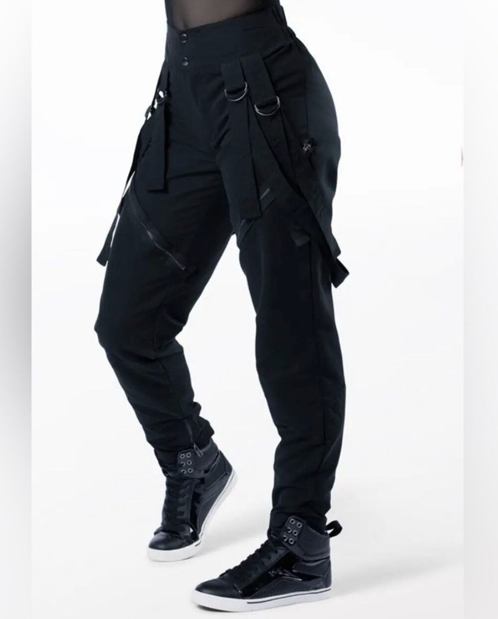 Balera Hip Hop Pants Zippers Strappy Competition Dance Black Size SA Womens S